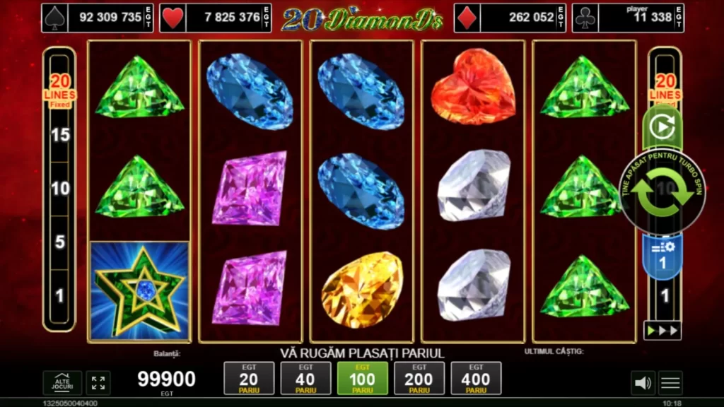 20 Diamonds Demo Gratis Online