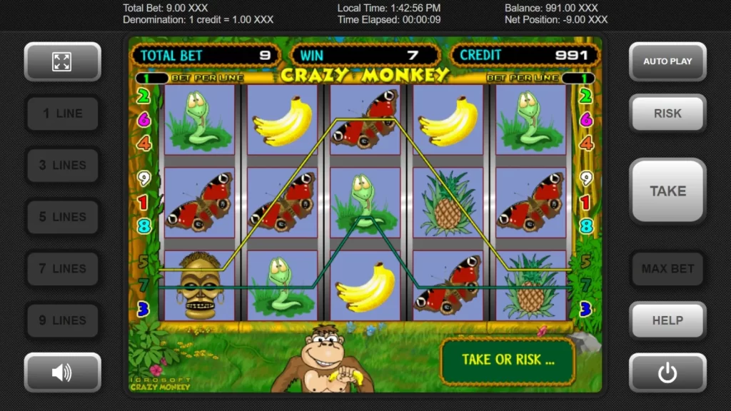 Crazy Monkey Demo Gratis Online GamePlay