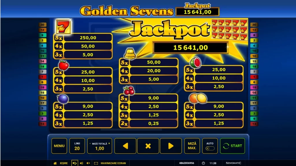 Golden Sevens Gratis Simboluri