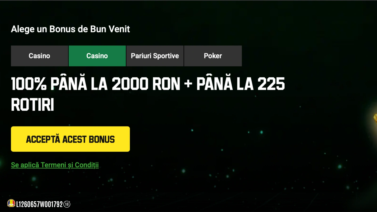 bonus bun venit unibet