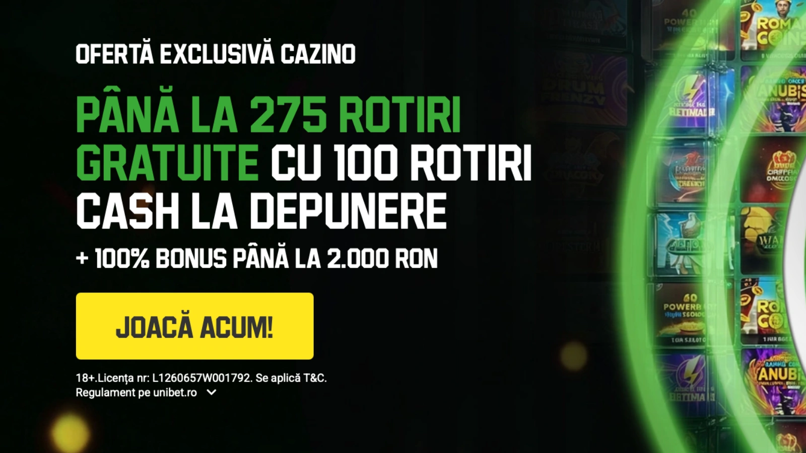bonus bun venit unibet