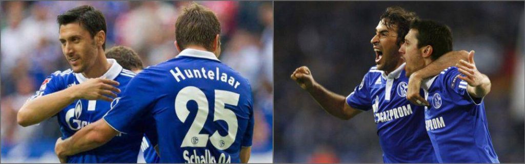 În tricoul lui Schalke, alături de Huntelaar și Raul