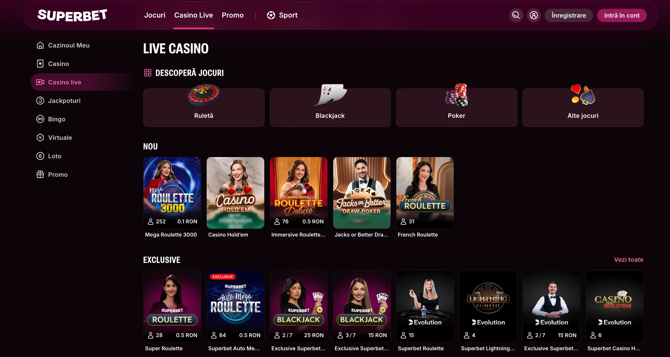 superbet live casino