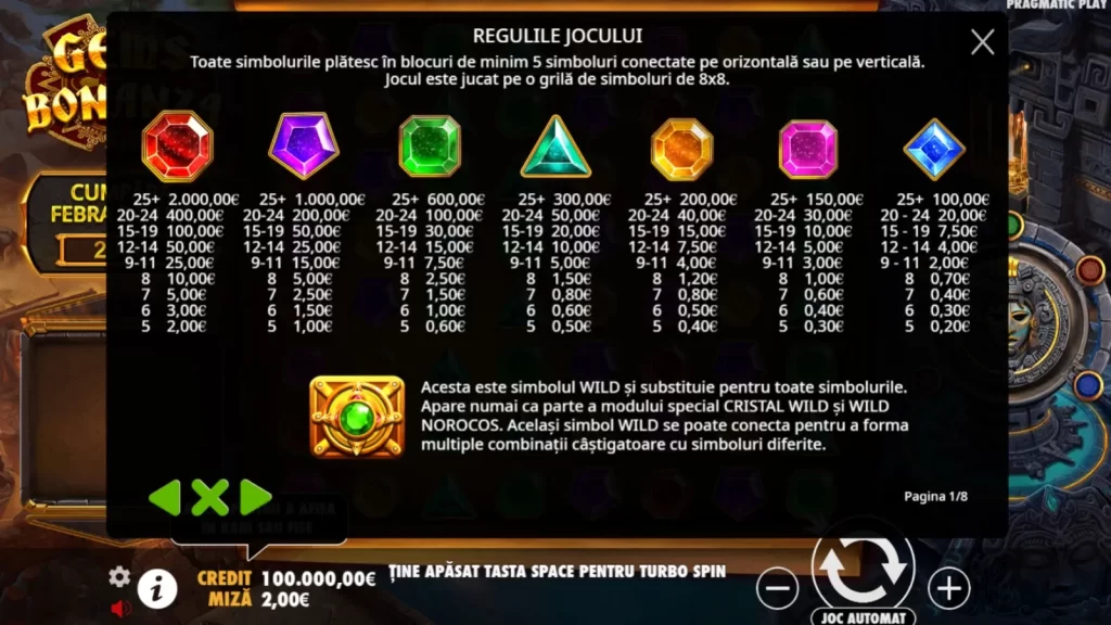 Simboluri Gems Bonanza Gratis