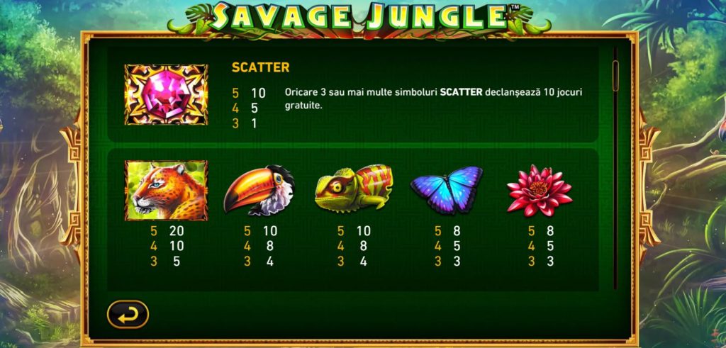 Pacanele gratis: Savage Jungle
