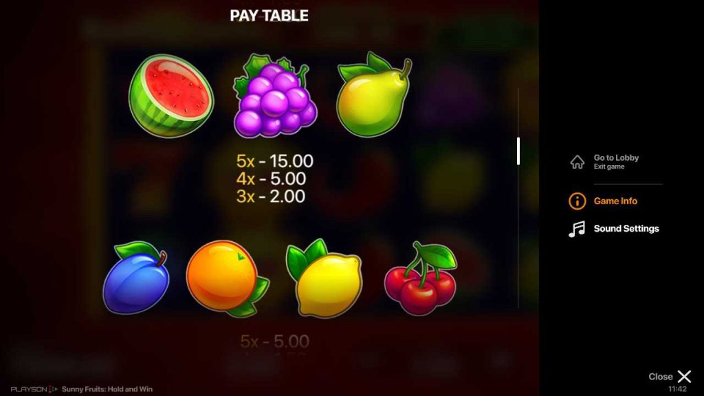 Plati pacanele gratis: Sunny Fruits - Hold and Win