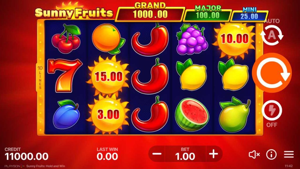 Pacanele gratis: Sunny Fruits - Hold and Win