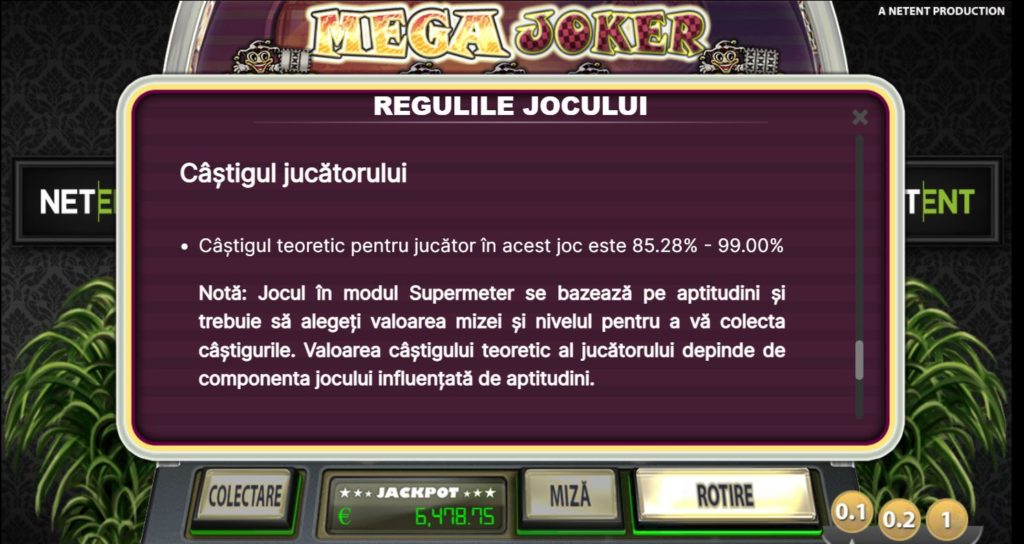 Pacanele online Mega Joker 
