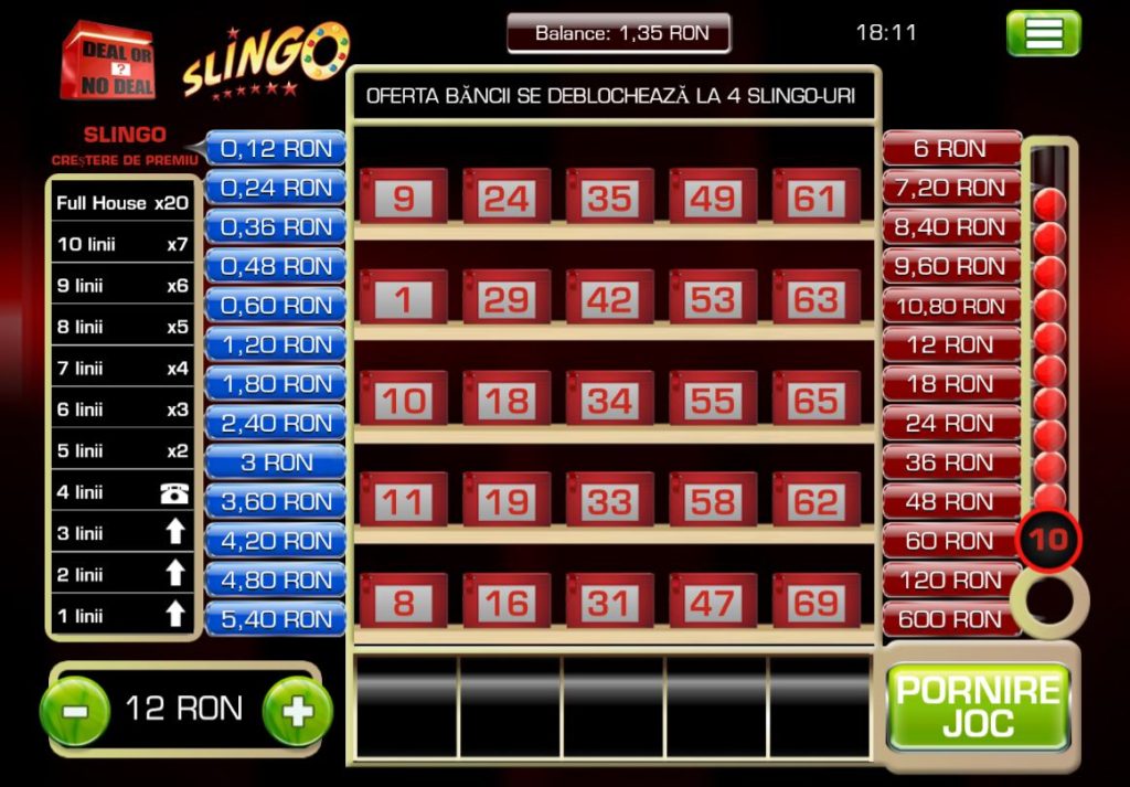 jocurile Slingo - Deal or not Deal