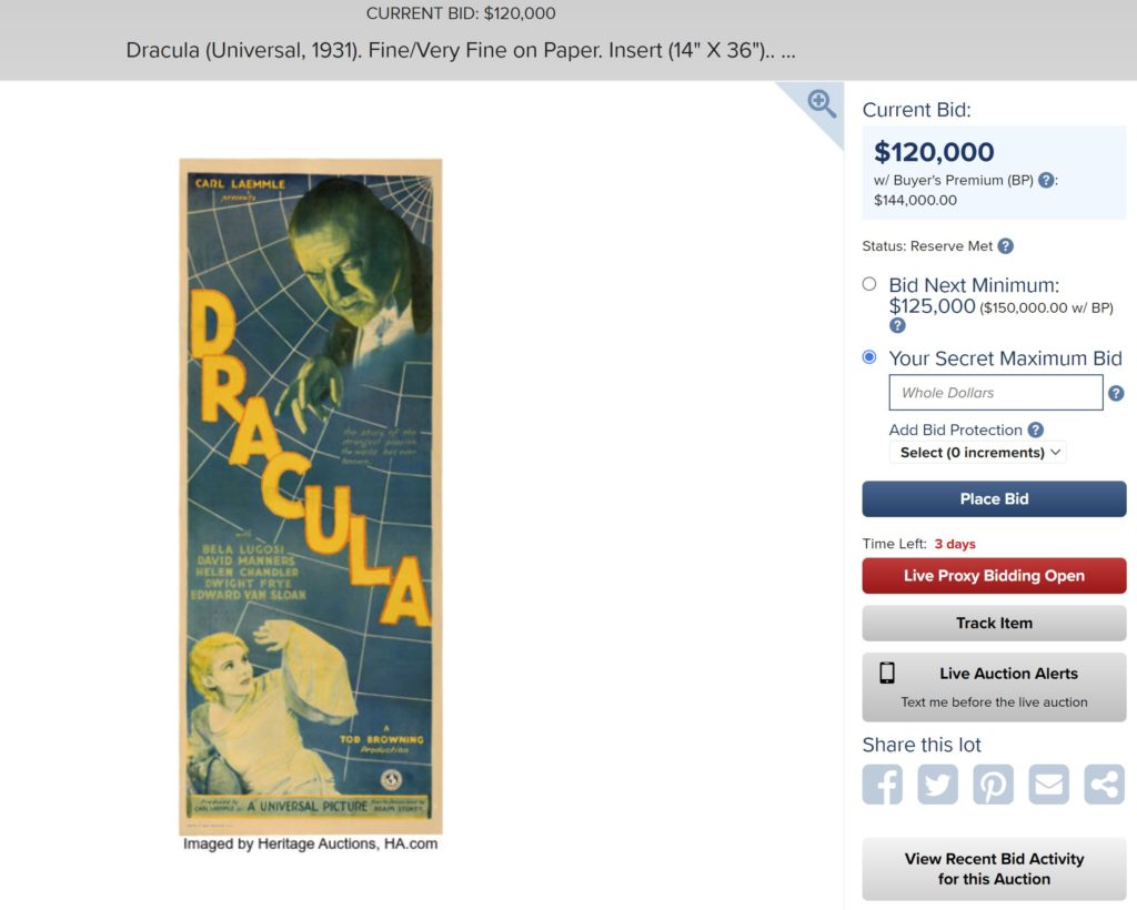Poster oficial filmul Dracula 1931