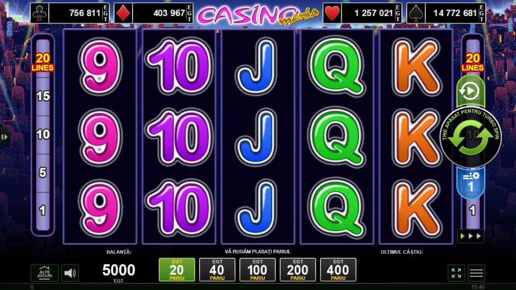 Cum arata slotul Casino Mania