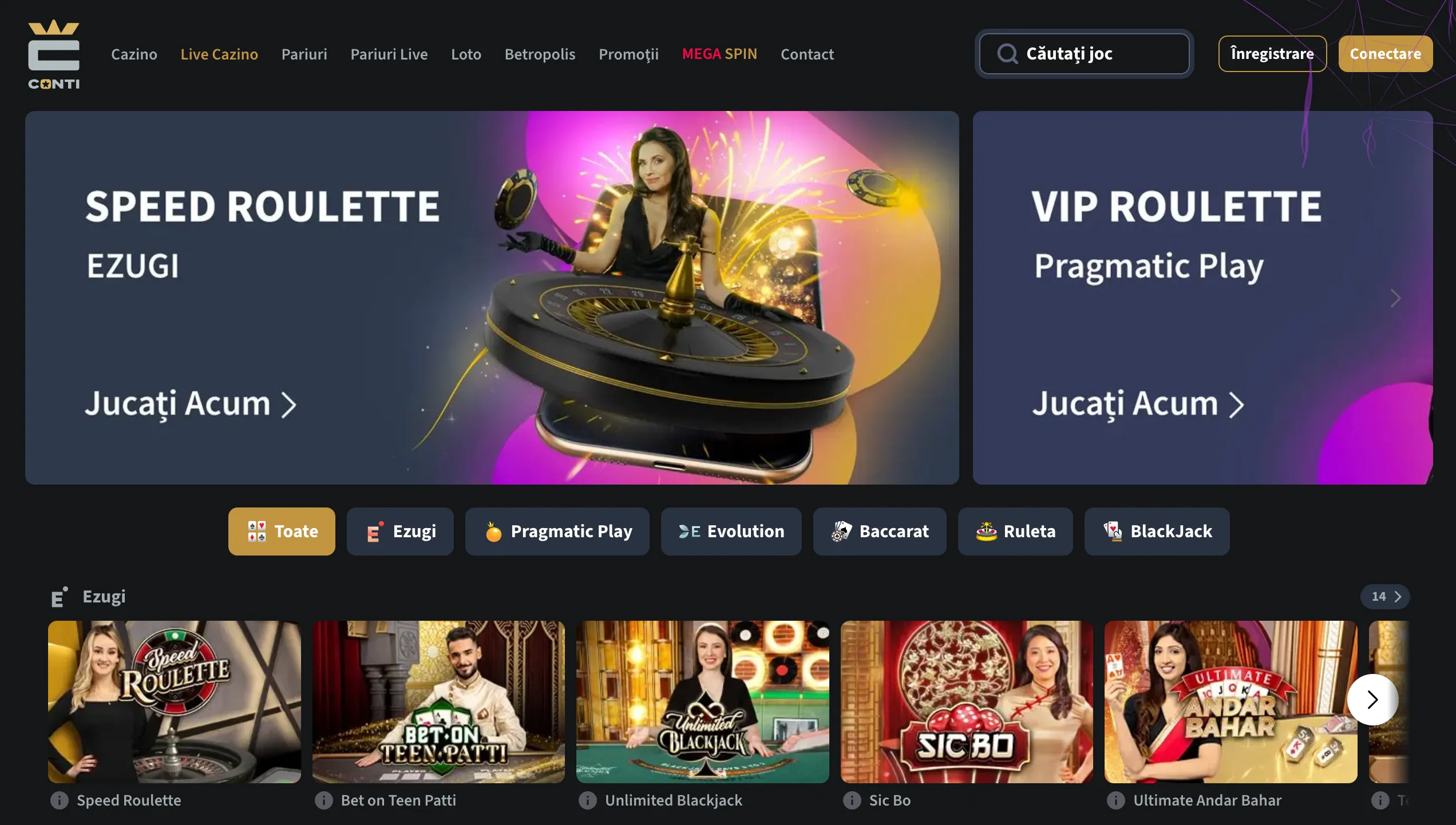 conticazino live casino
