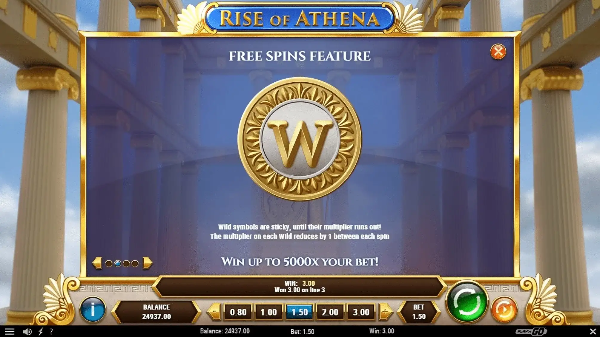 Rotiri Pacanele demo Rise of Athena