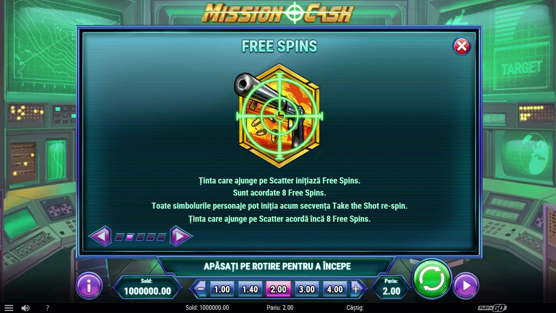 Sloturi demo Mission Cash