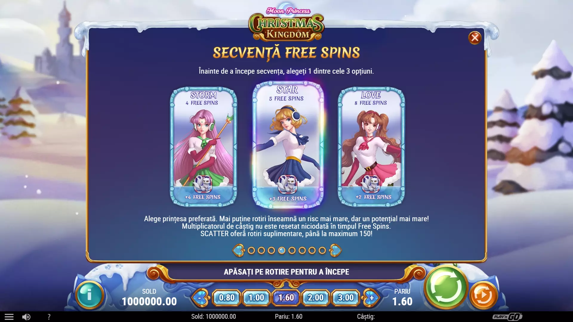 Pacanele gratis Moon Princess Christmas Kingdom