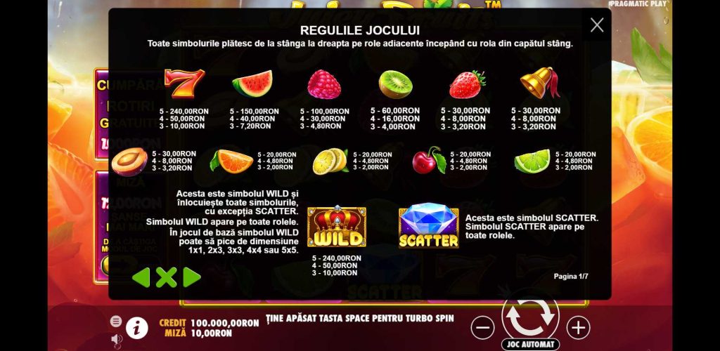 Plati pacanele gratis: Juicy Fruits