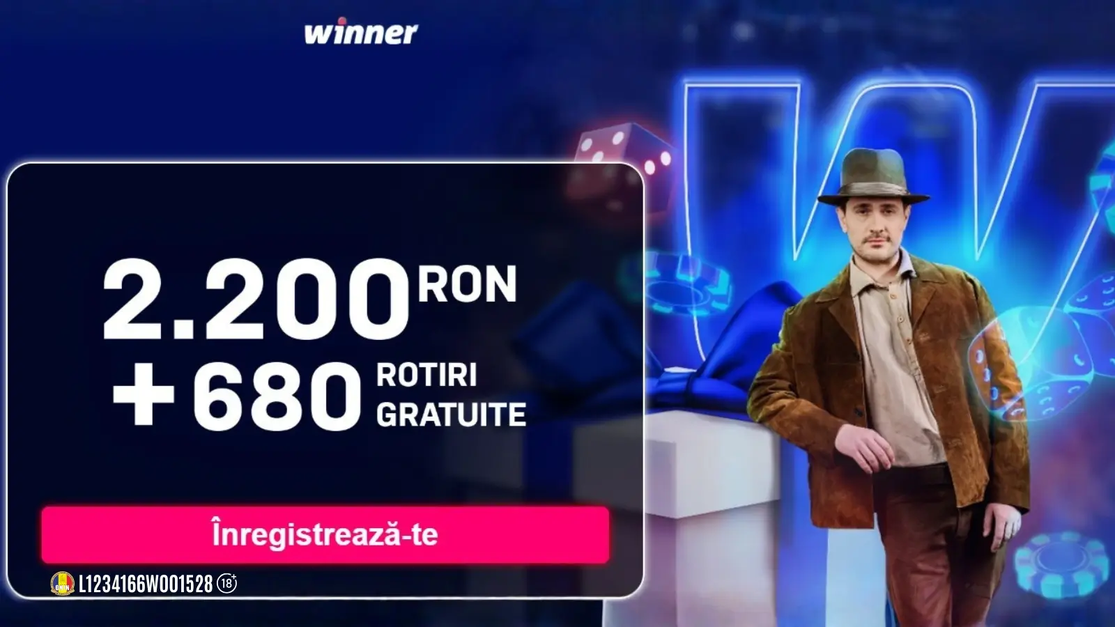 Bonus de bun venit Winner Cazino 2.200 RON plus 680 Free Spins