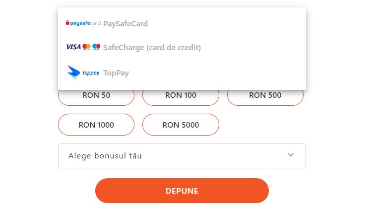 PaySafeCard, VISA, Toppay
