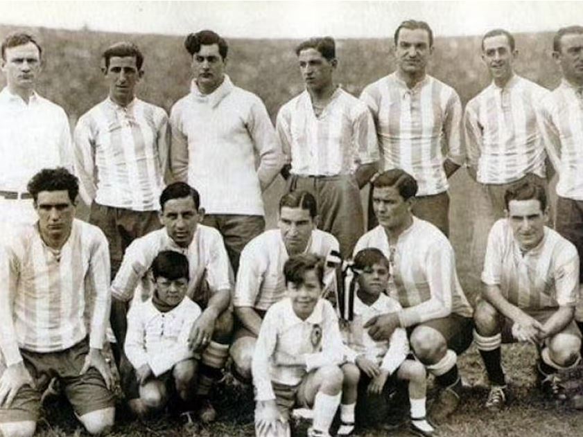 Juan Jose Tramutola și echipa Argentinei la primul CM din istorie Uruguay 1930