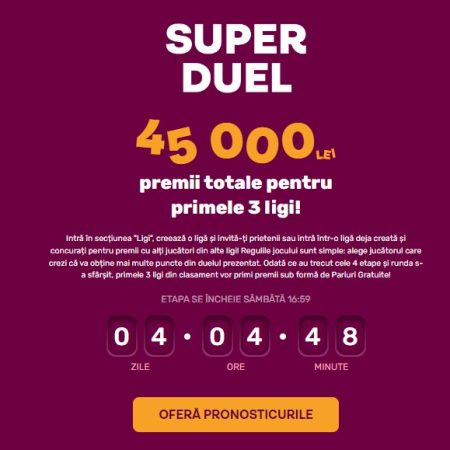 SuperDuel Superbet – Cum poti castiga 45.000 lei?