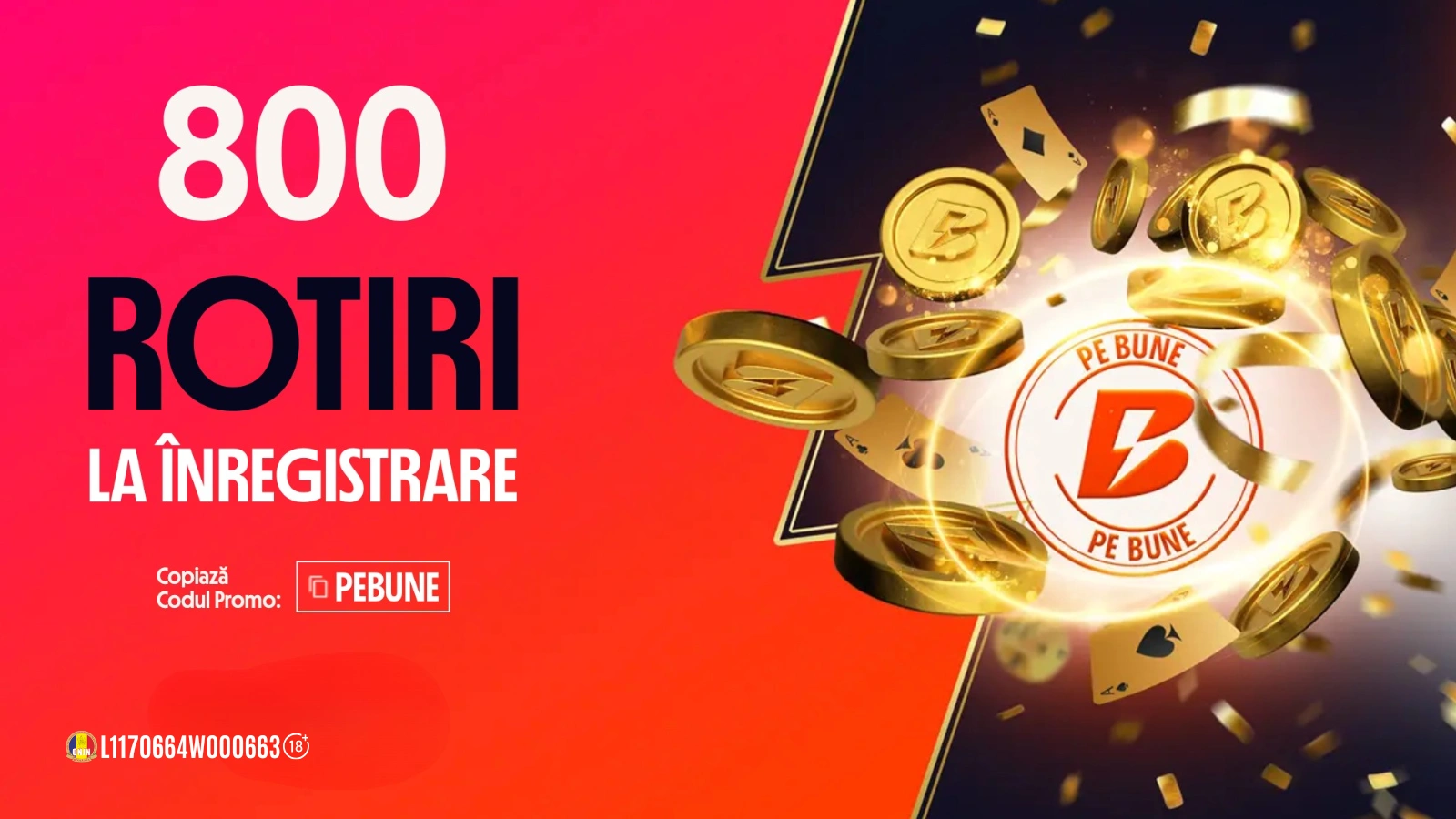 Bonus Fără Depunere - 800 Rotiri Gratuite Fără Depunere