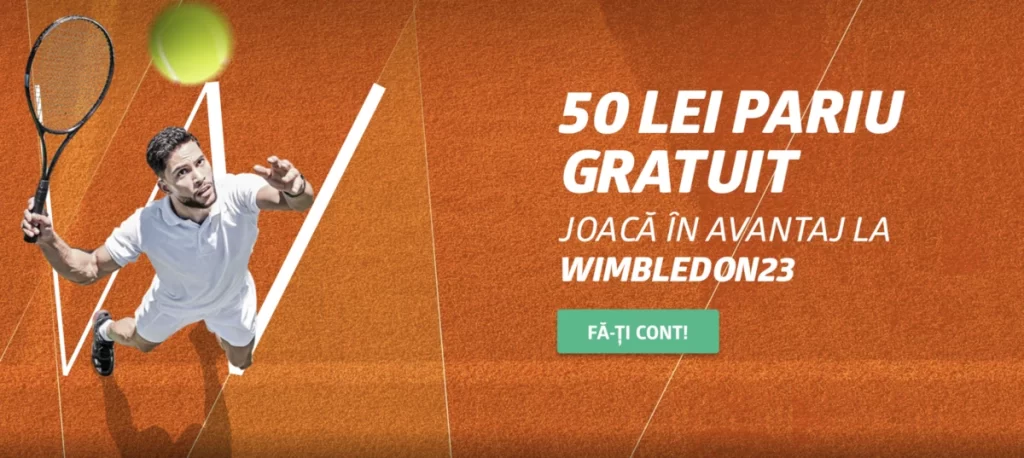 Freebet Wimbledon 50 lei