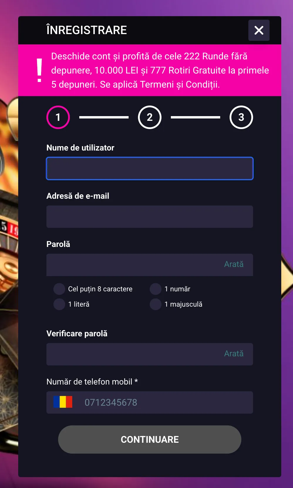 Player înregistrare