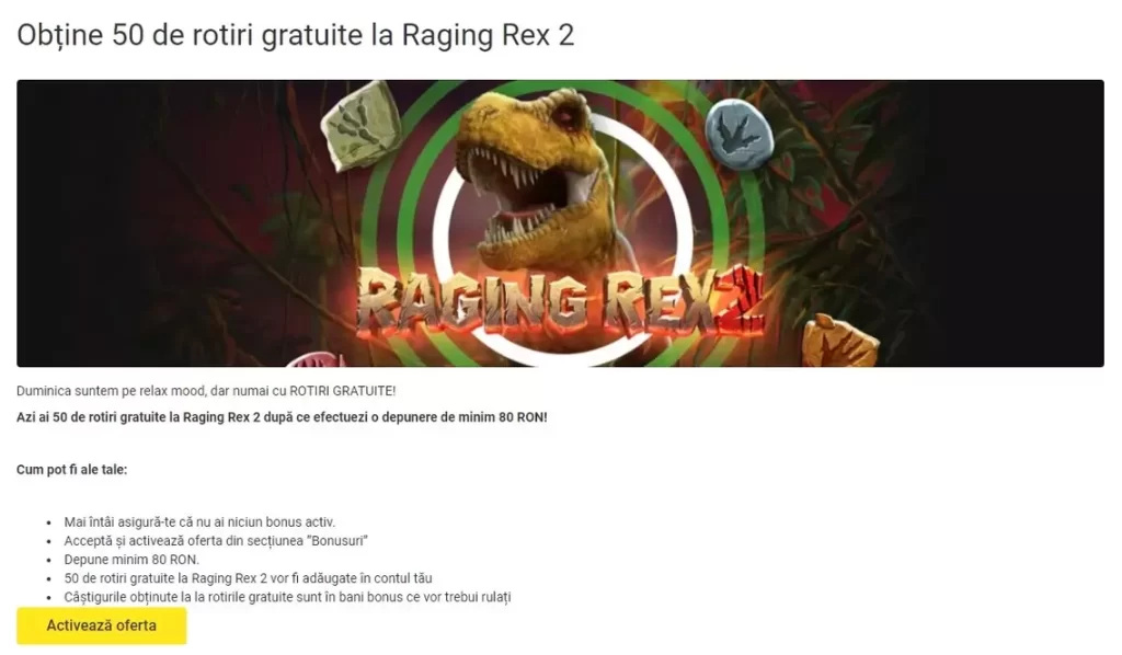 rotiri gratuite unibet raging rex 2