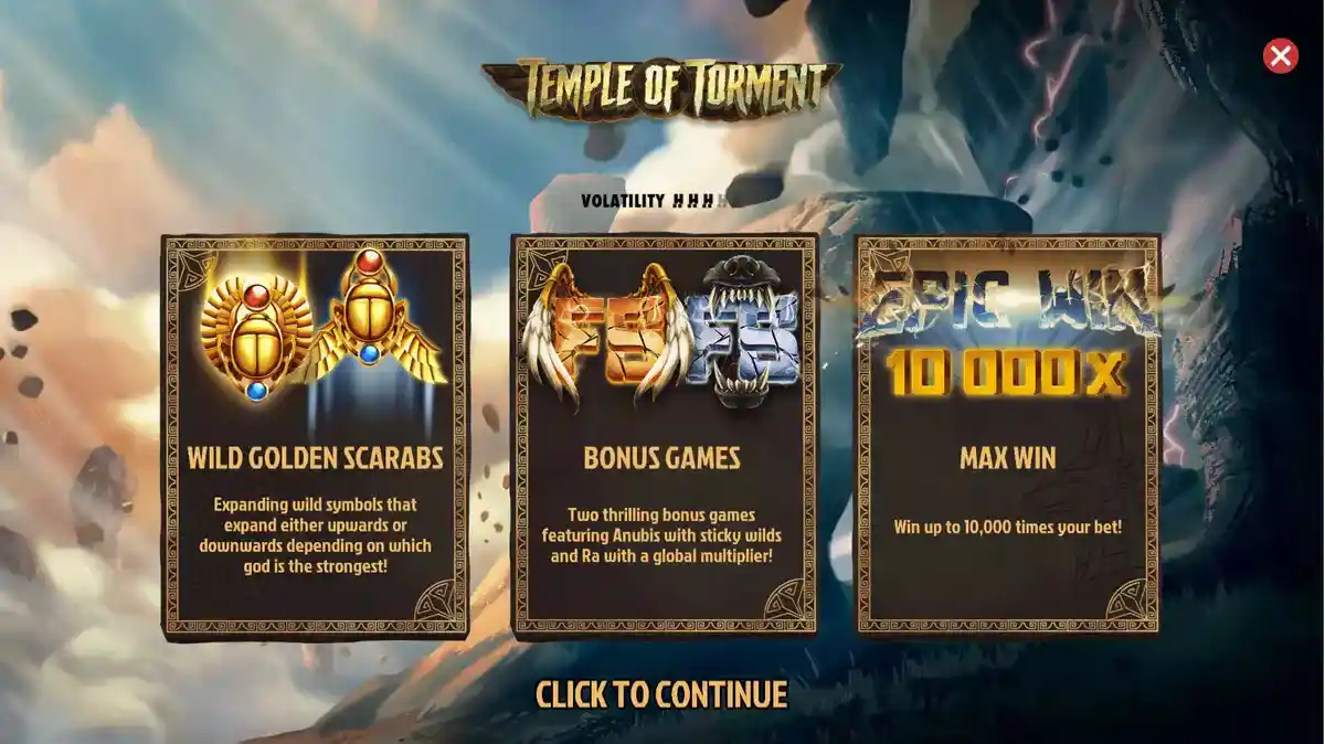 tabelul de plata a jocului Temple of Torment