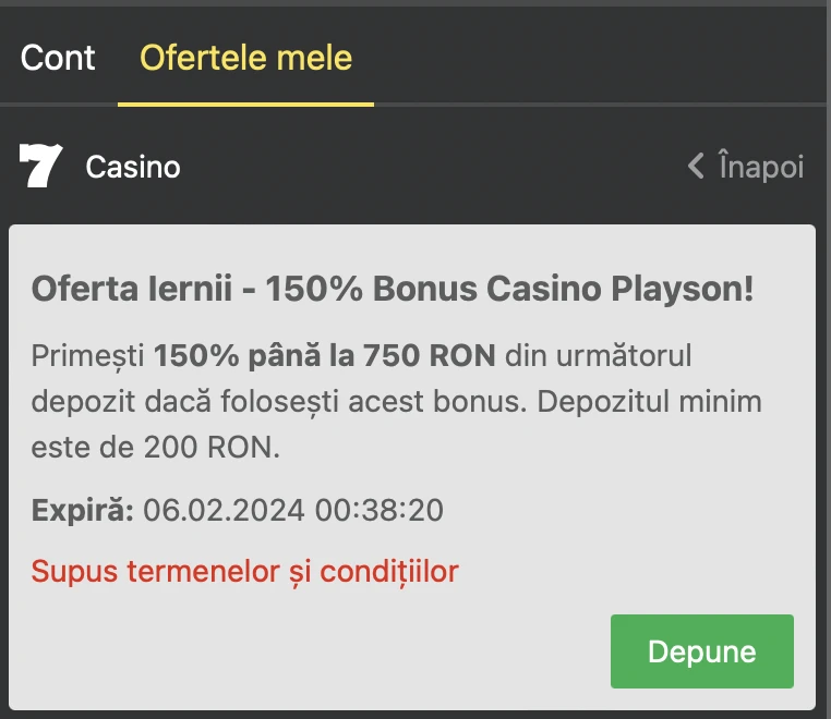 oferta luni și miercuri winbet