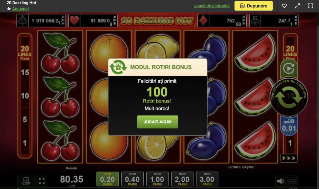 rotiri bonus la unibet duminica