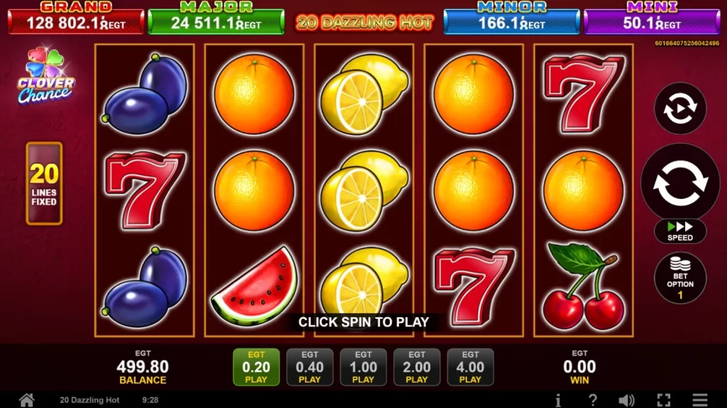 20 Dazzling Hot Clover Chance Gratis Demo Online