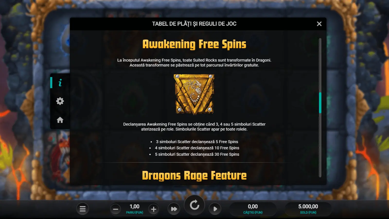 Rotiri gratuite Dragons Awakening