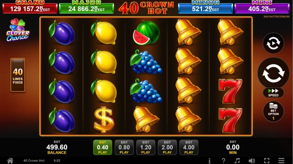 40 Crown Hot Clover Chance Demo Gratis Online GamePlay