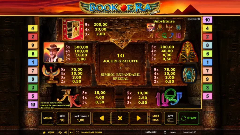 Book of Ra Deluxe Gratis Demo Online Simboluri