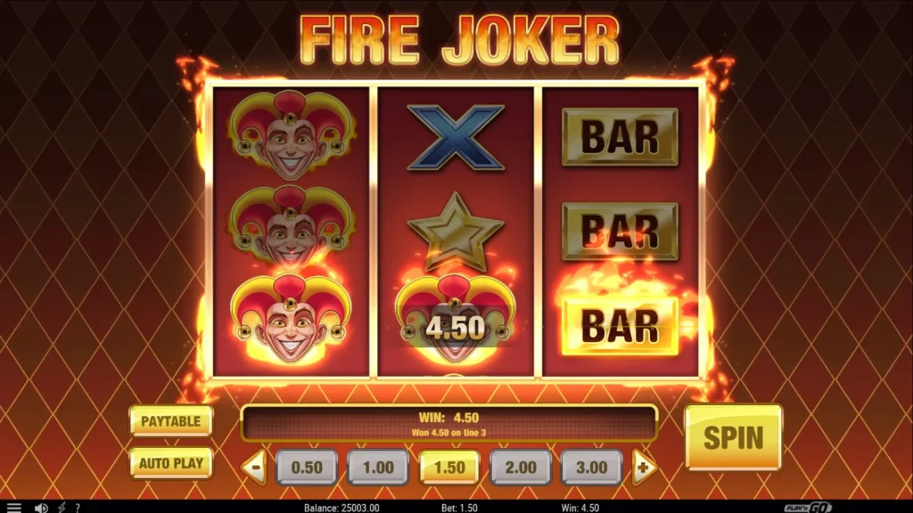 Fire Joker Demo Linii de plata