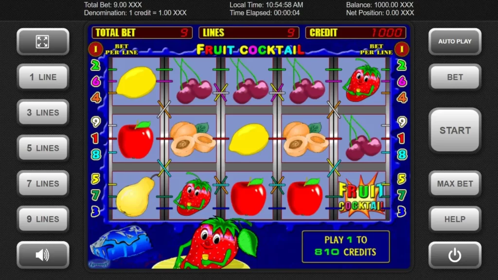 Fruit Cocktail Gratis Demo Online GamePlay