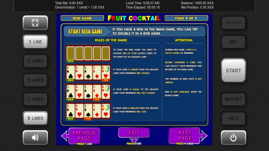 Fruit Cocktail Gratis Risk Game