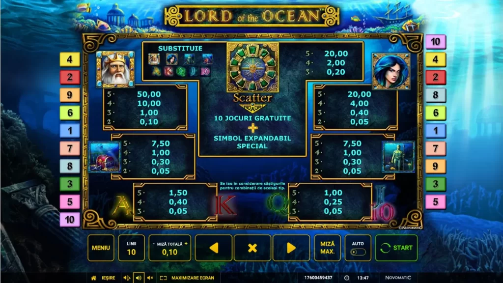 Lord of the Ocean Magic Gratis Simboluri