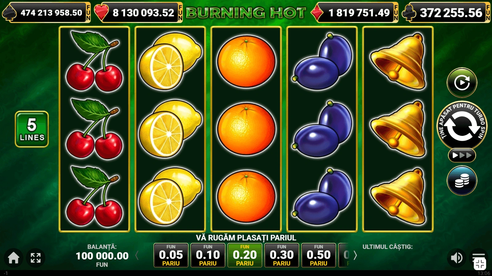 Pacanele Burning Hot Gratis Demo Online