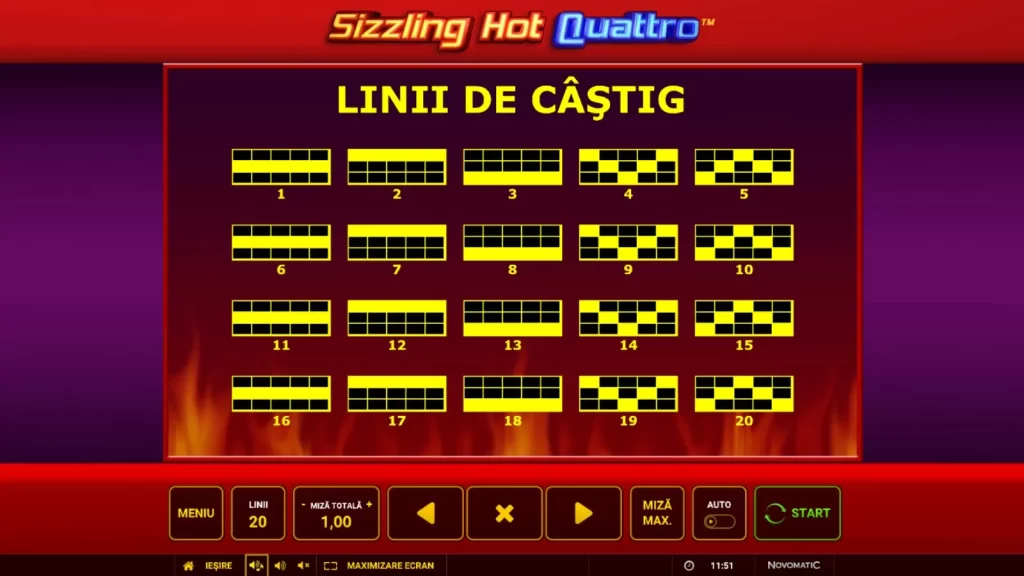 Sizzling Hot Quattro Demo Linii de plata