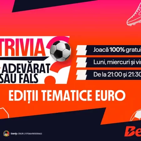 Trivia Adevărat sau Fals cu tematică EURO, la Betano Casino Live