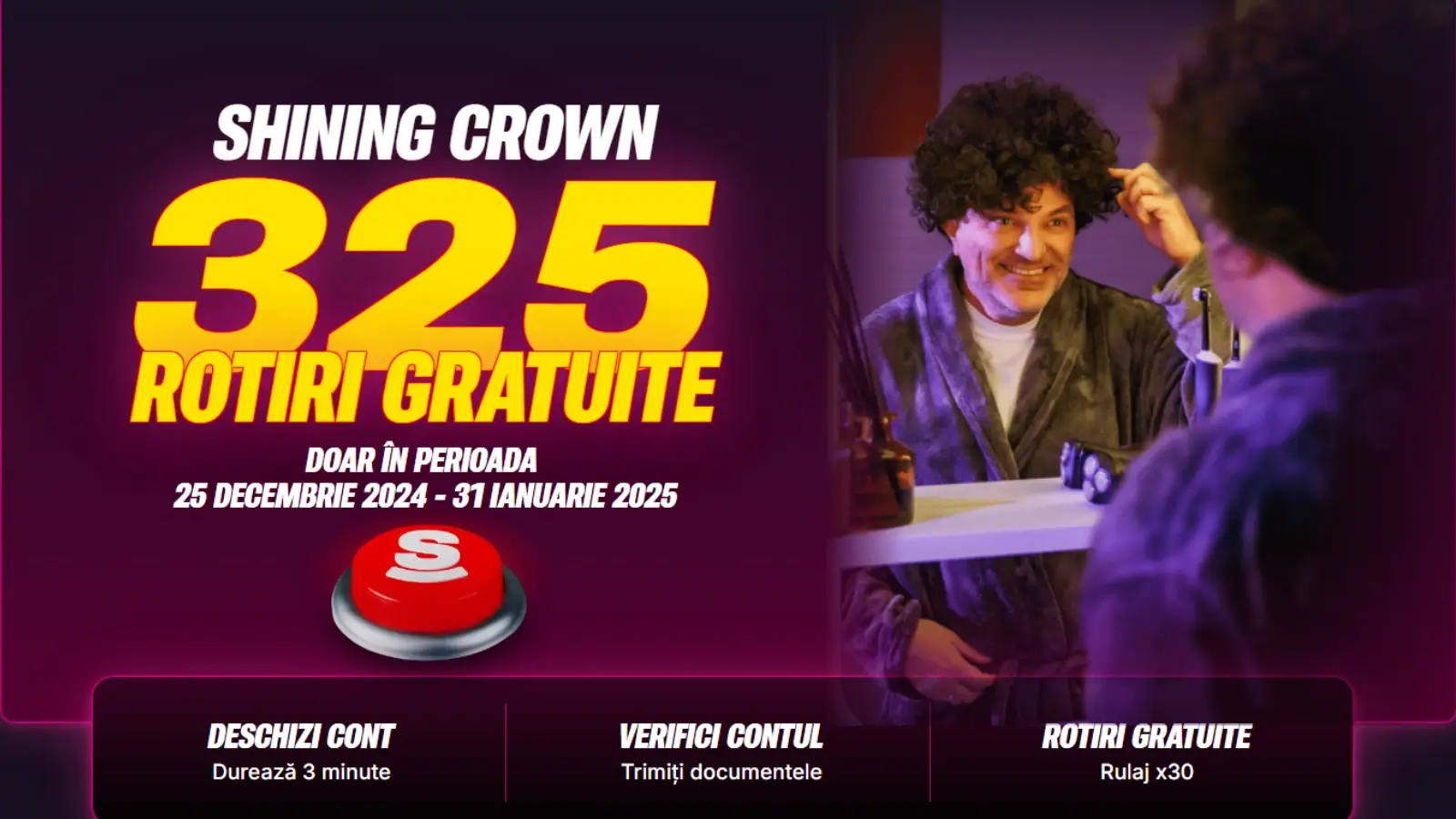 Superbet bonus fără depunere 325 rotiri gratuite la Shining Crown