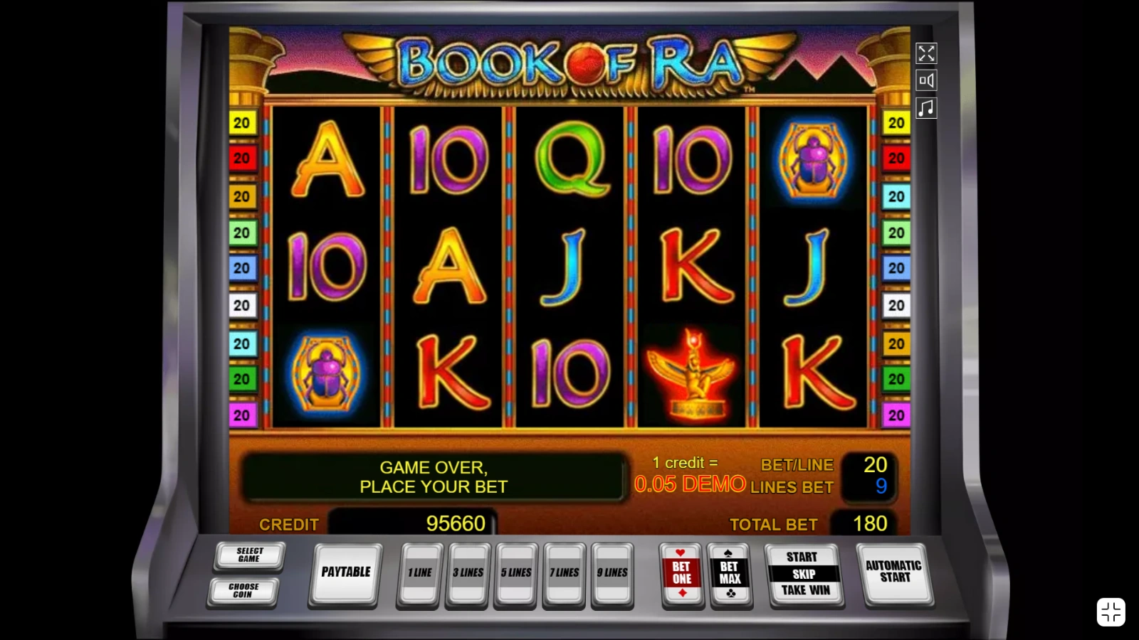 book of ra classic interfata joc