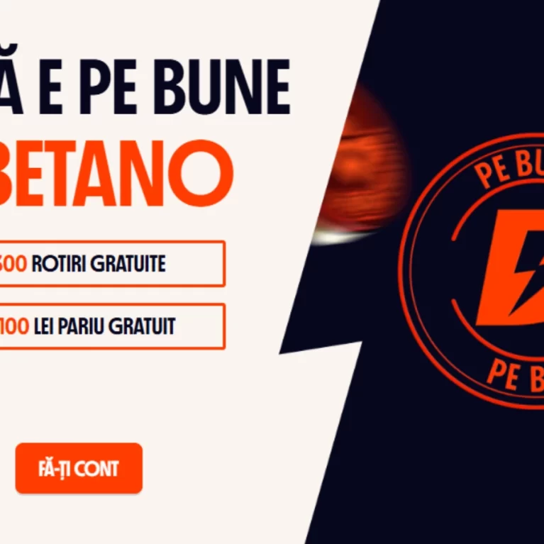 Betano Bonus Fara Depunere – 300 Rotiri Gratuite + 100 LEI Pariu Gratuit