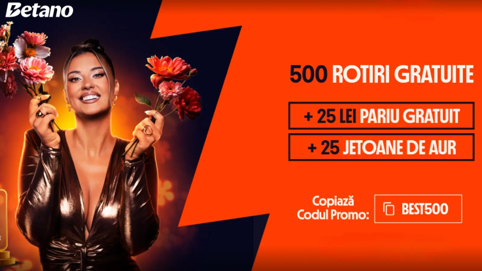 Betano Bonus Fara Depunere 500 Rotiri Gratuite plus un FreeBet de 25 de LEI și 25 Jetoane de Aur