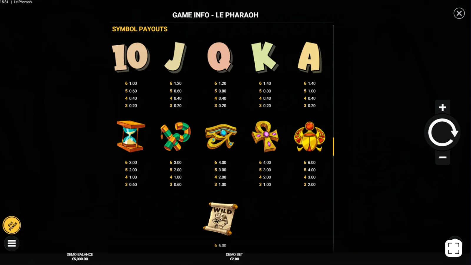 Le Pharaoh Gratis Simboluri