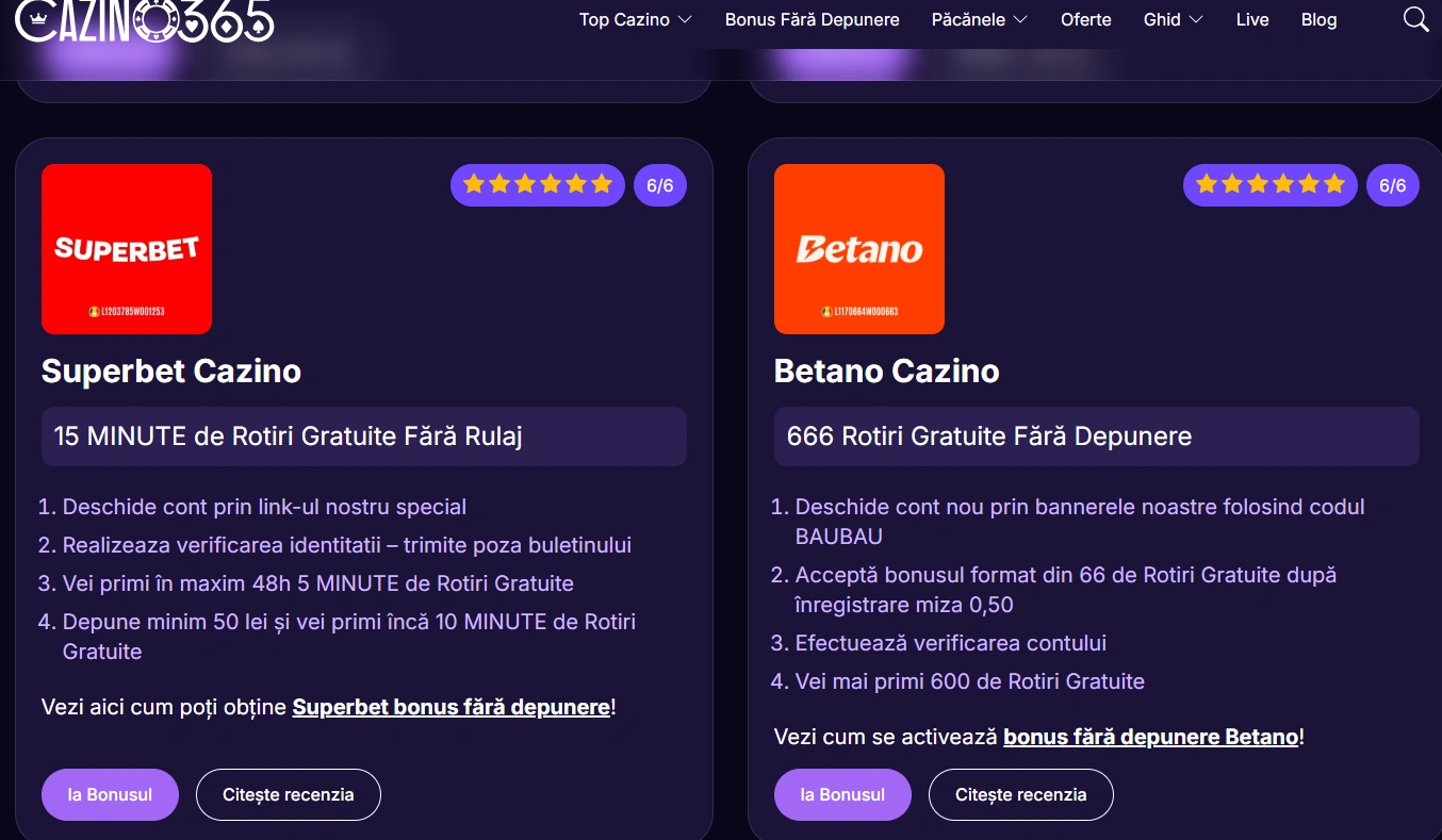 bonus fara depunere betano cazino365