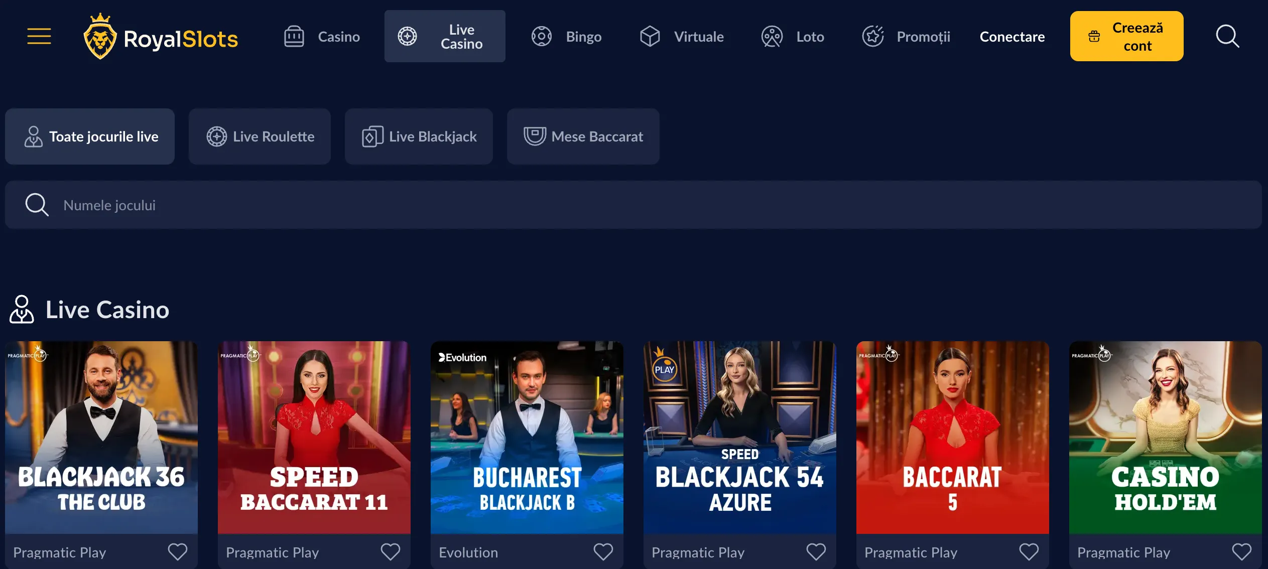 royal slots live casino