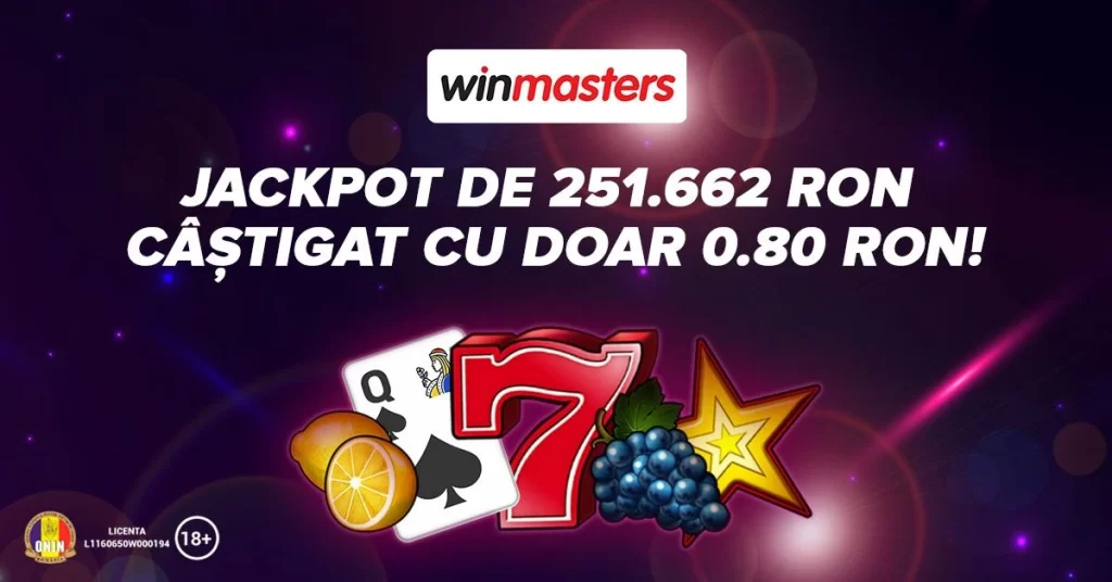 Jackpot de Inimă Neagră câștigat pe 0.80 RON la Winmasters